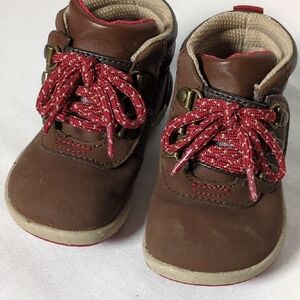Merrell Brown Toddler Boots with Red Laces